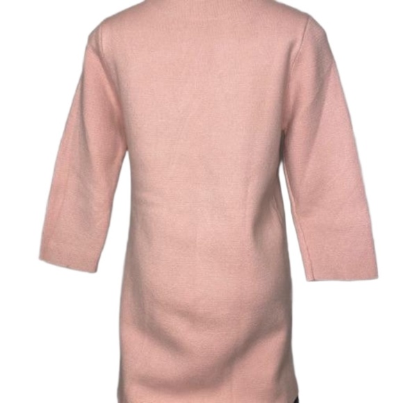 Pink Wool Blend Deer Appliqué 3/4 Sleeve Sweater Cozy Winter Tunic NWOT - Picture 8 of 16